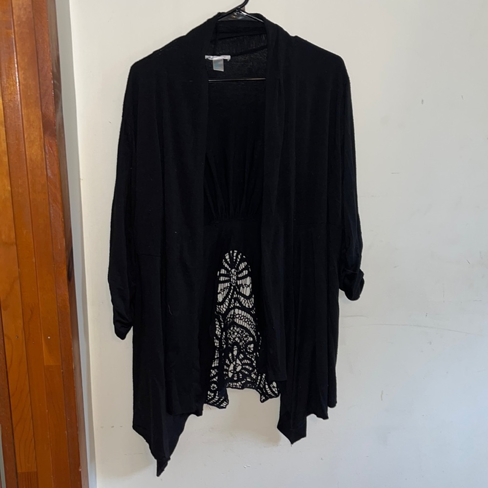 Black lace tunic cover up